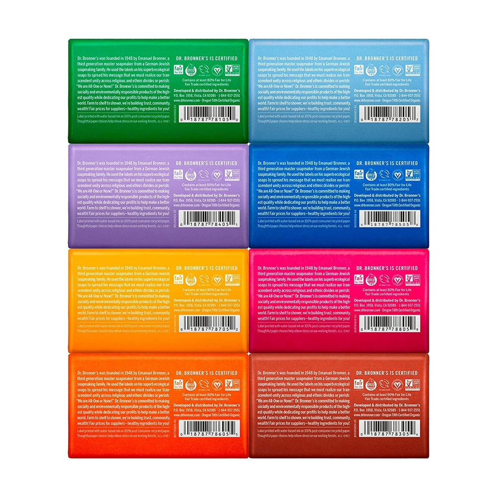 Dr. Bronner's Unscented Pure-Castile Bar soap, fragrance-free option for sensitive skin