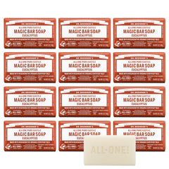 Dr. Bronner's Pure-Castile eucalyptus bar close-up showing rich lather for skin.
