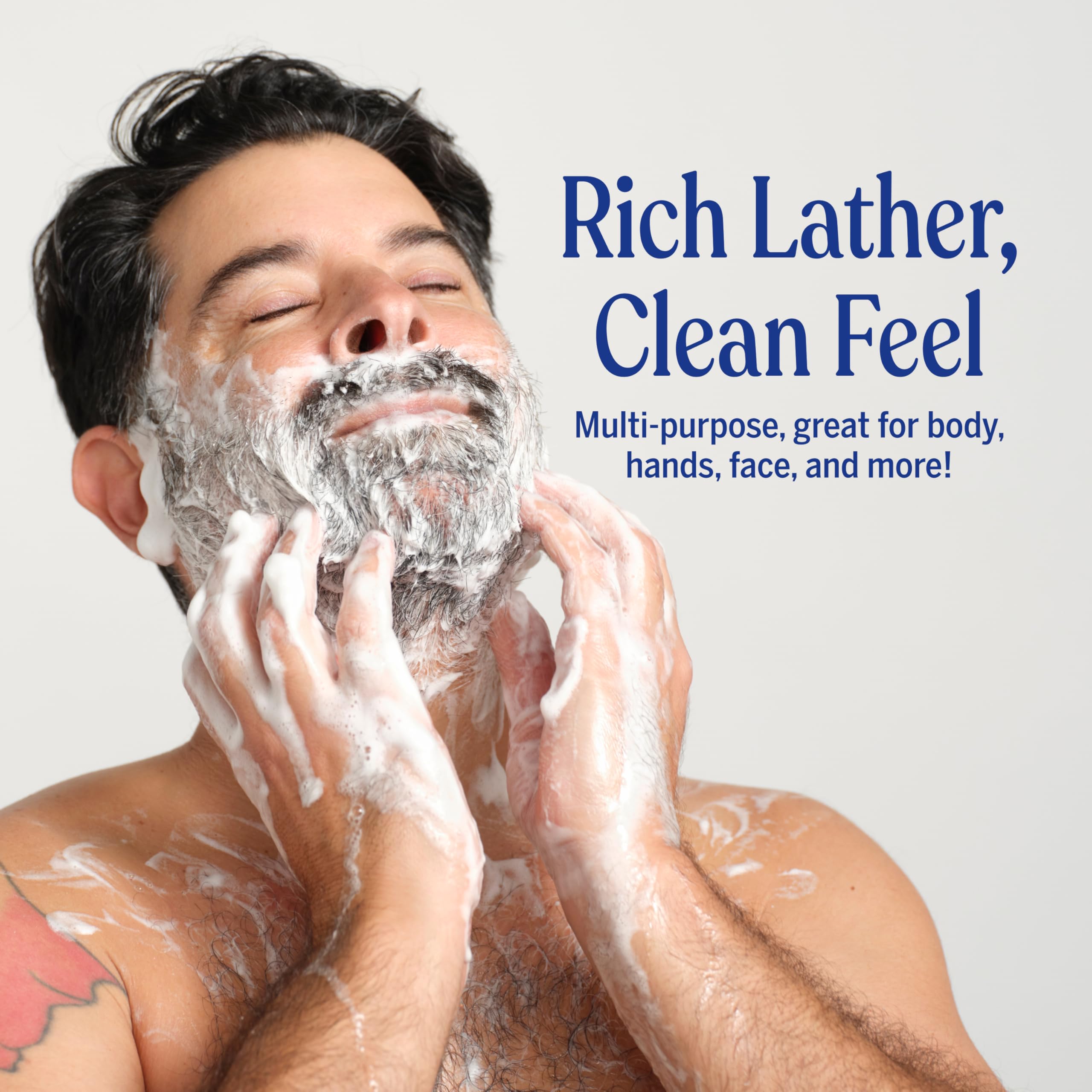 Close-up of rich lather from Dr. Bronner's Pure-Castile for quick cleaning