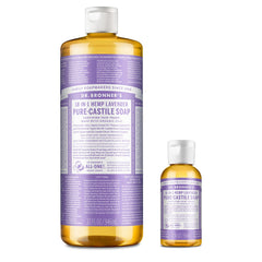 Dr. Bronner's Lavender 32oz bottle in a bundle, showing versatile all-purpose soap use