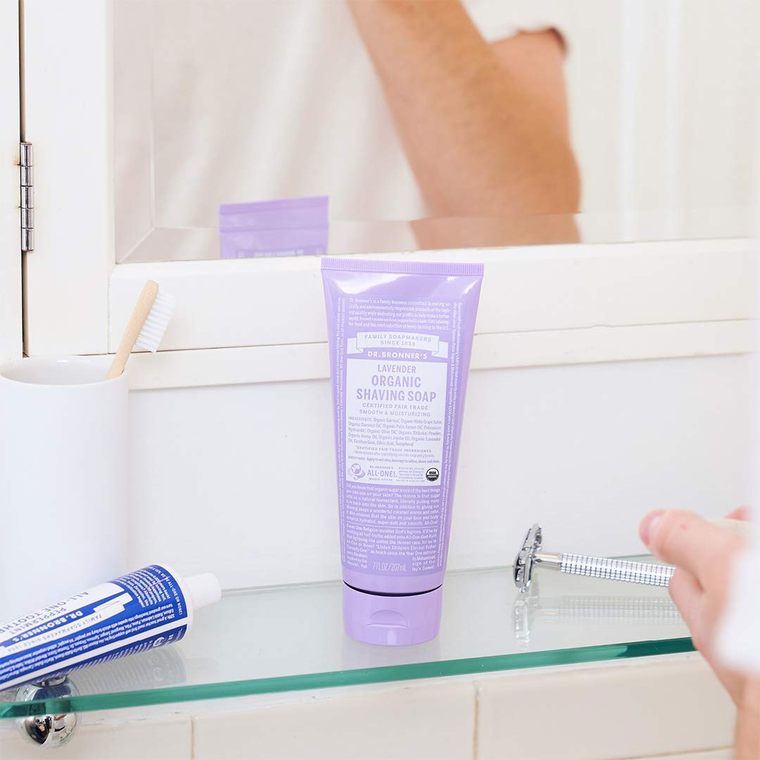 Dr Bronners Peppermint shaving soap for a refreshing, cool shave