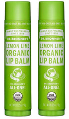 Dr. Bronner's Sun Dog's Organic Lip Balm Lemon Lime in a compact tube for citrus-scented hydration.