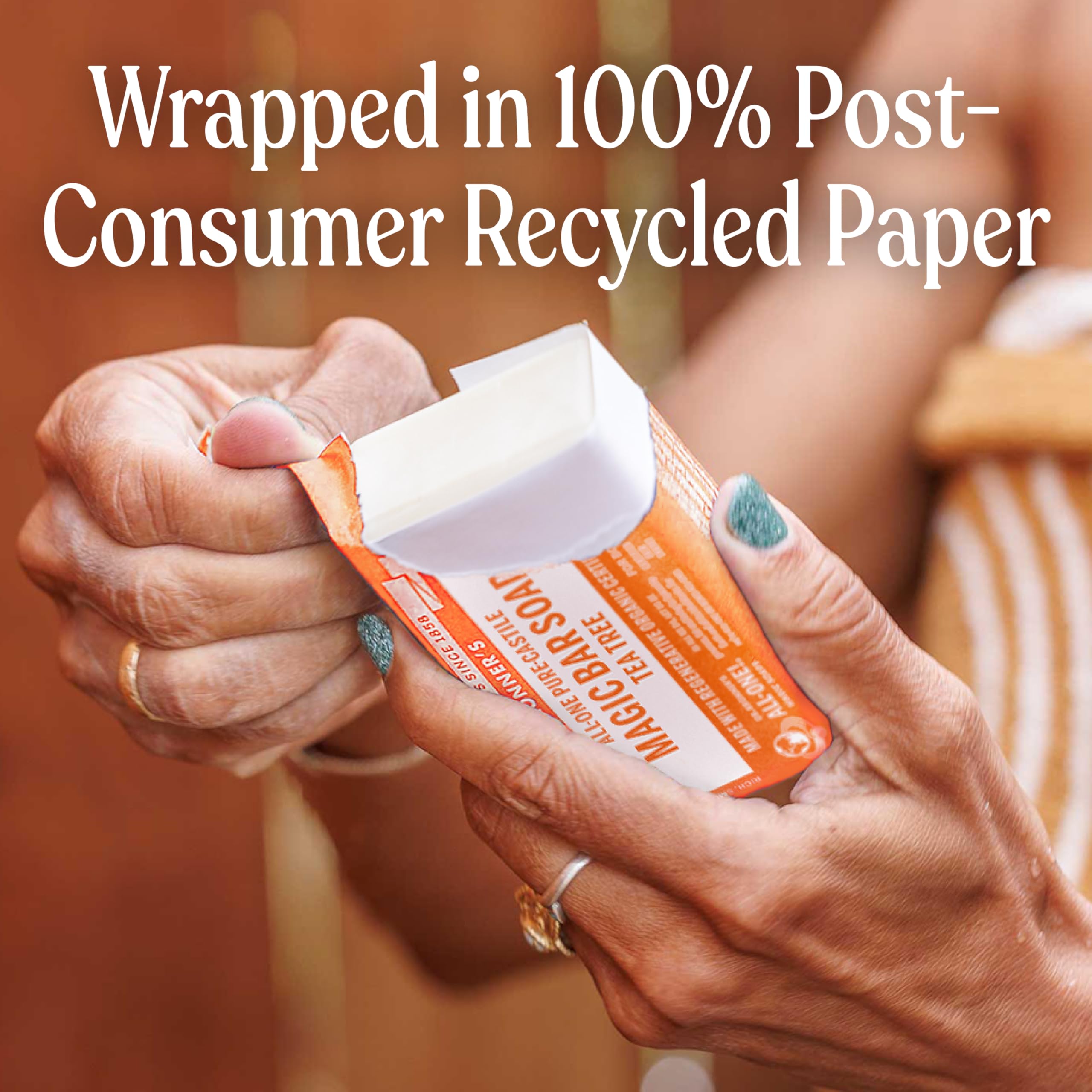 Dr. Bronner's Tea Tree Bar packaging made from recycled paper