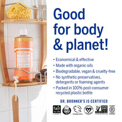 Tea Tree bottle close-up showing rich lather and plant-based ingredients.