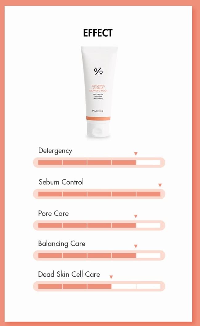 Dr.Ceuracle 5α Control cleansing foam with salicylic acid melts impurities for clearer texture