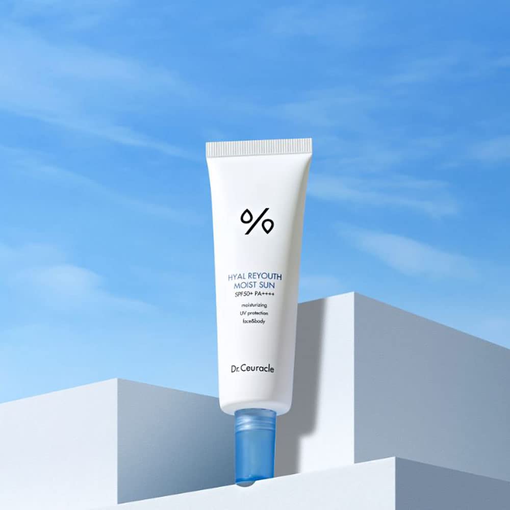 Fructan and hyaluronic acid blend in Hyal Reyouth Moist Sun for moisture