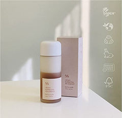 Packaging box close-up for Dr. Ceuracle Kombucha Tea Essence emphasizing vegan skincare