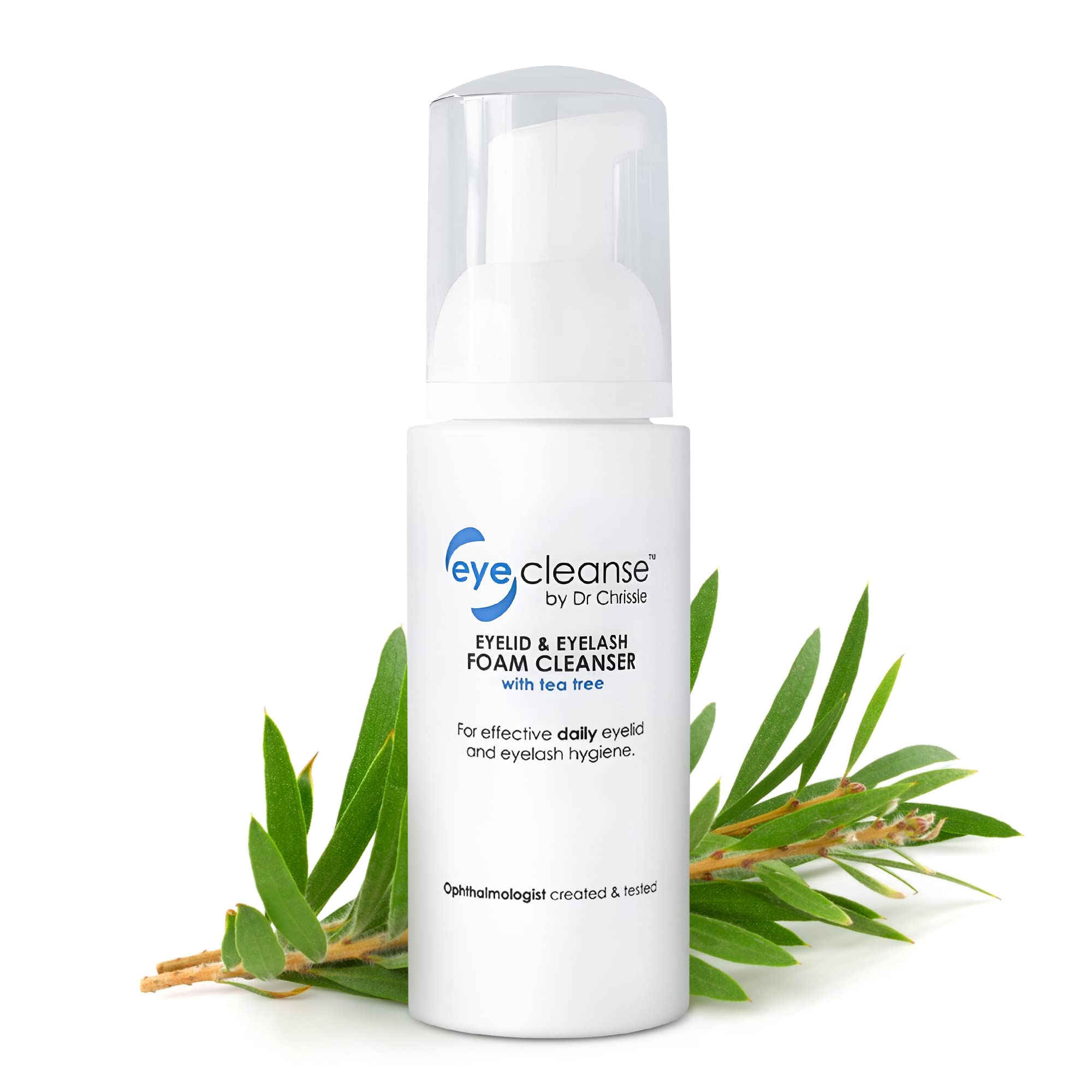 Dr Chrissie EyeCleanse bottle foam for daily eyelid and lash cleansing