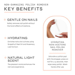 Nails appear hydrated after using Dr. Dana Beauty non acetone remover.