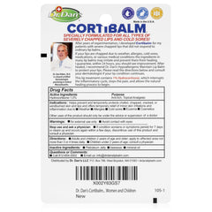 Dr. Dan's Cortibalm 3-pack lip swatch showing smooth balm texture.