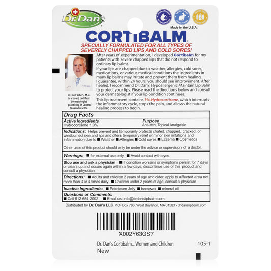 Dr. Dan's Cortibalm 6-pack tube-application close-up showing easy application