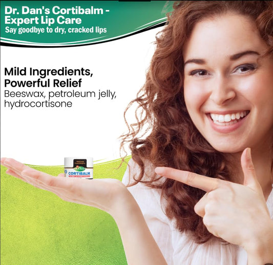 Dr. Dan's Cortibalm jar 3-pack front view showing gentle lip care