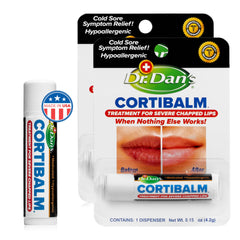 Applying Cortibalm to lips for quick comfort