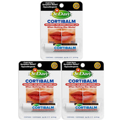 Dr. Dan's Cortibalm packaging shows portable lip care for on-the-go hydration