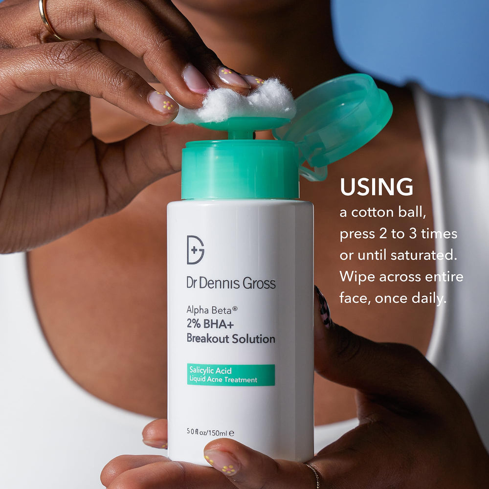 Texture close-up of Alpha Beta 2% BHA+ on skin for smoother look.