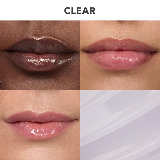 DermInfusions clear lip swatches show natural tint and defined lip look