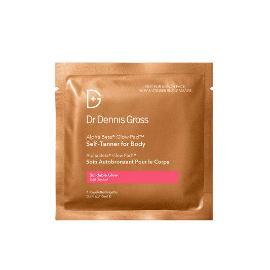 Dr Dennis Gross Glow Pad Body AHAs/BHAs exfoliation promotes even skin texture.