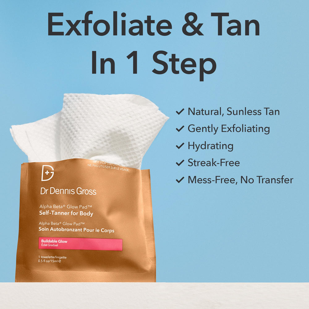 Dr Dennis Gross Glow Pad Body vitamin E and phospholipids hydrate skin.