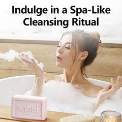 DR.EMMET soap bar in bath or shower demonstrates versatile use.