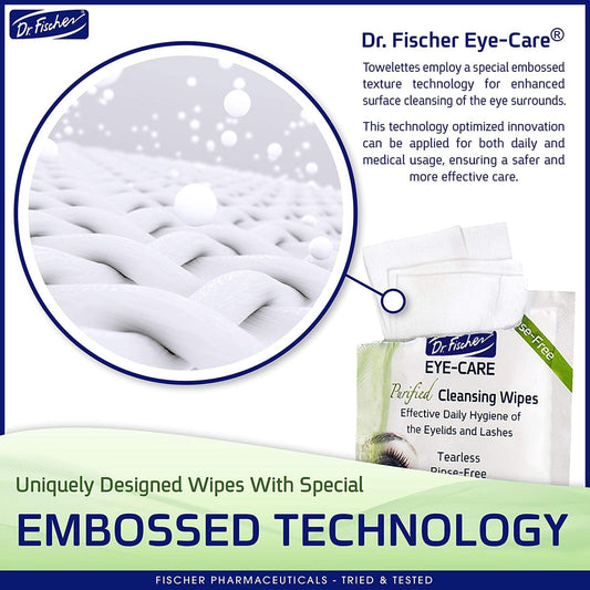 Dr. Fischer eyelid wipes close-up of soft, pre-moistened texture