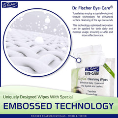 Dr. Fischer eyelid wipes close-up of soft, pre-moistened texture