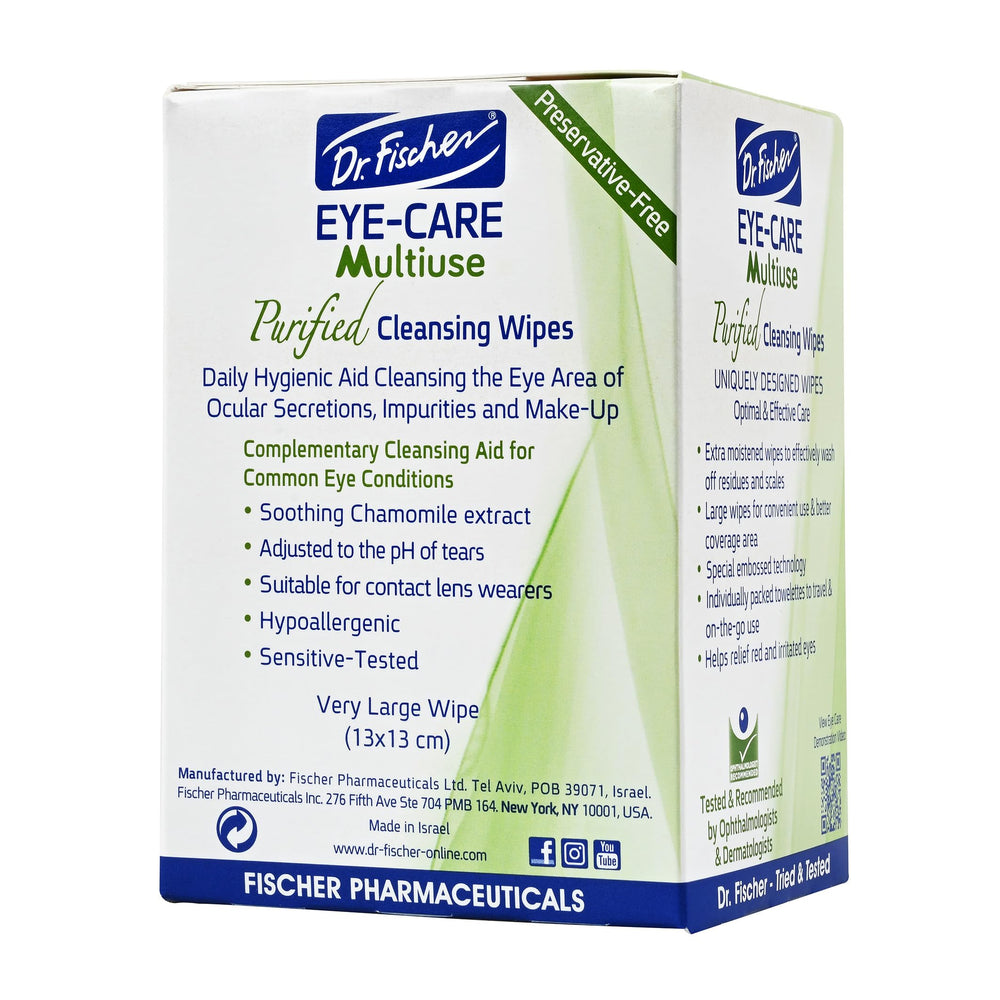 Dr. Fischer eyelid wipes on skin close-up demonstrates cleansing action