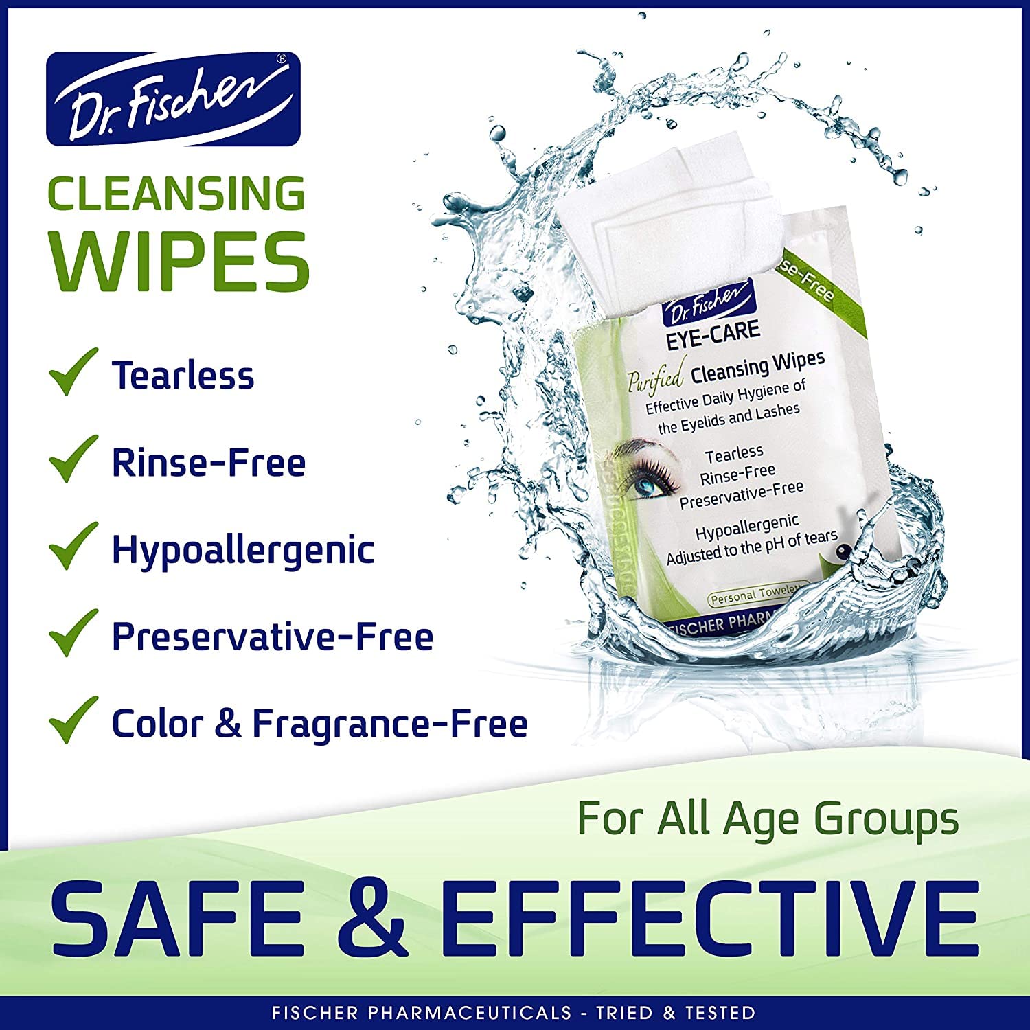 Dr. Fischer eyelid wipes tube open signaling ready to use