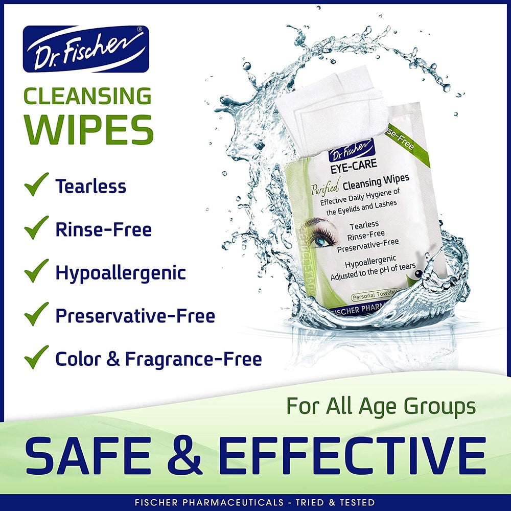 Dr. Fischer eyelid wipes tube open signaling ready to use