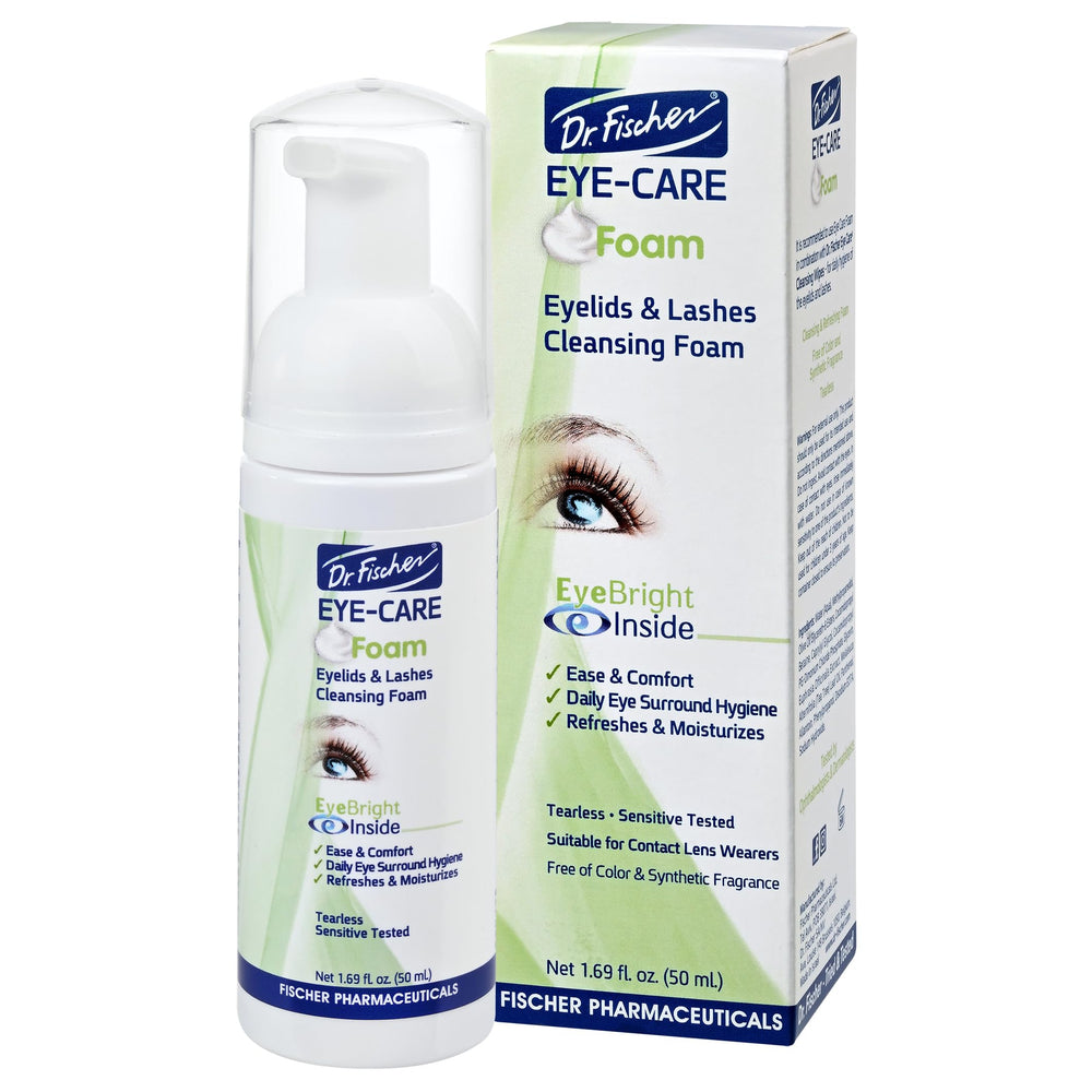 Dr. Fischer Tea Tree Eyelid Cleanser bottle for daily eye hygiene.