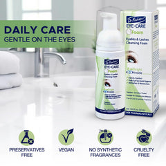 Dr. Fischer Tea Tree Eyelid Cleanser close-up of tea tree oil ingredient.