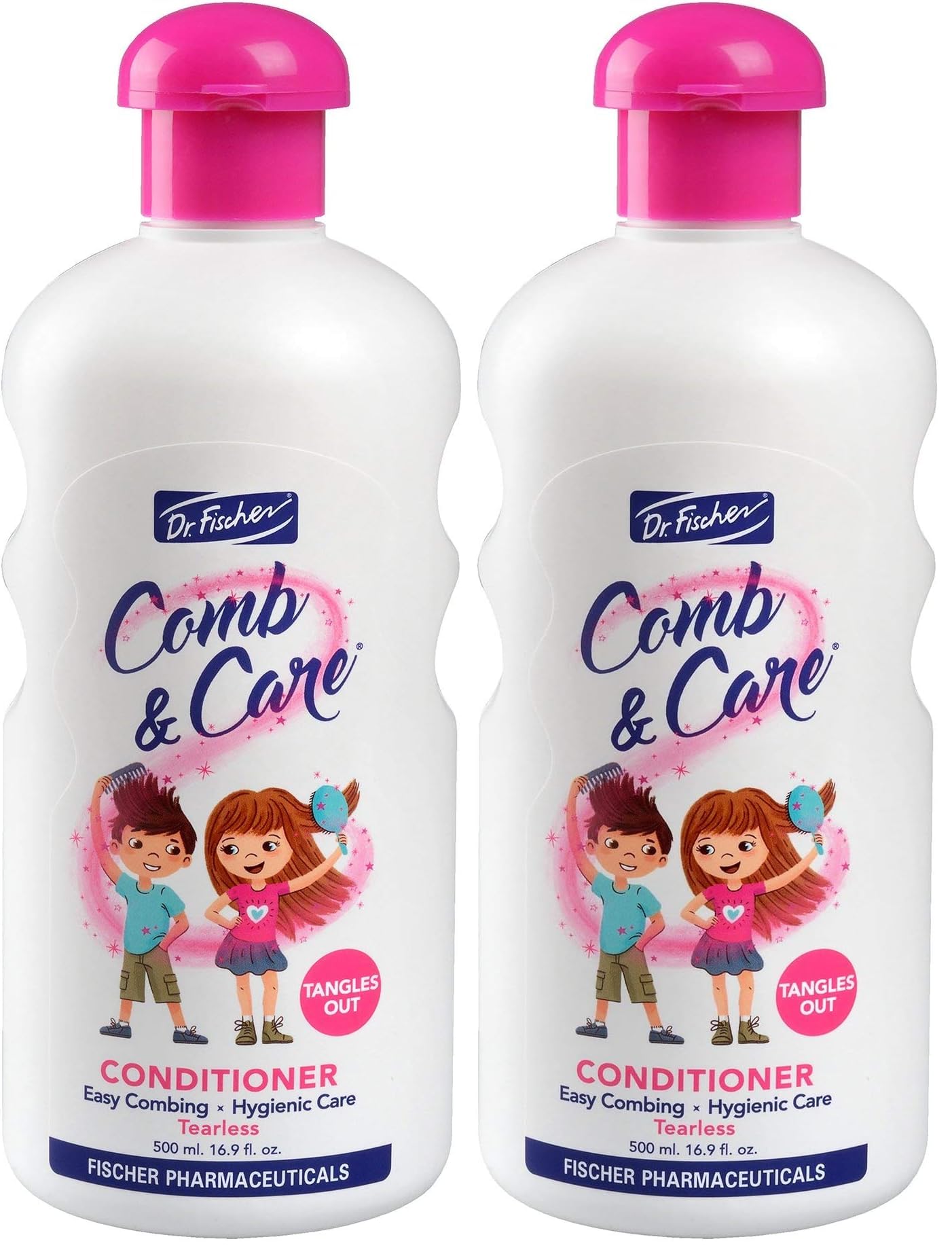Dr. Fischer Tear Free Conditioner two-pack bottle ready for gentle detangling