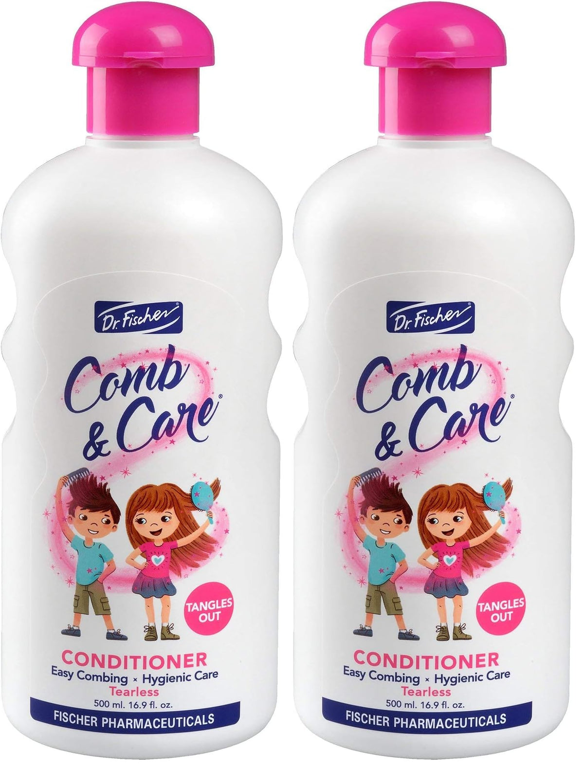 Dr. Fischer Tear Free Conditioner two-pack bottle ready for gentle detangling