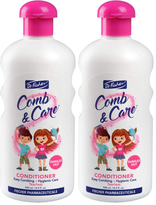 Dr. Fischer Tear Free Conditioner two-pack bottle ready for gentle detangling