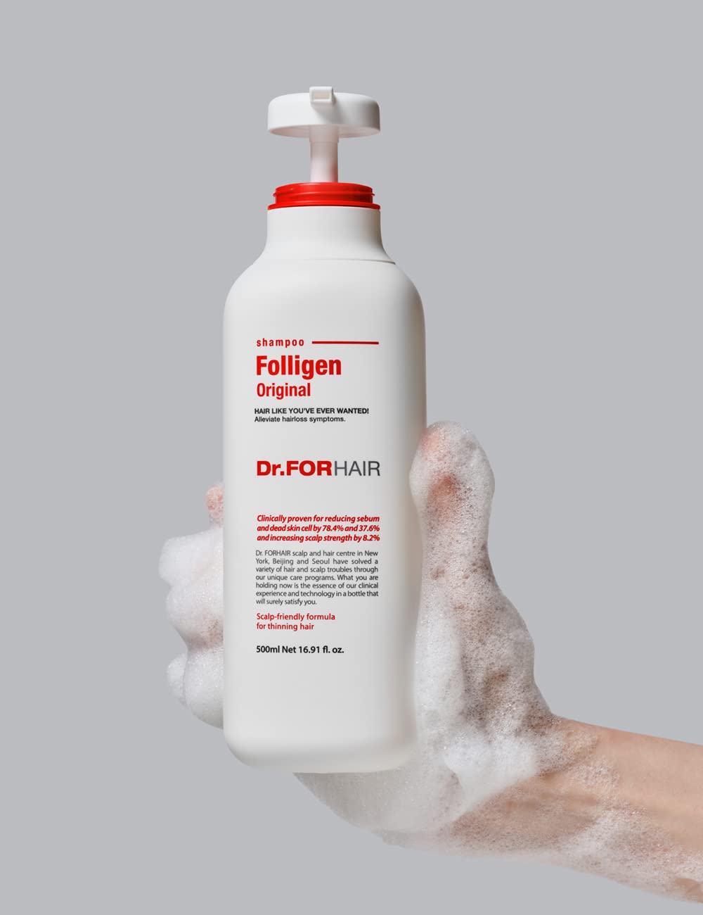 Dr.FORHAIR Folligen Original Shampoo hair aftercare with shine.