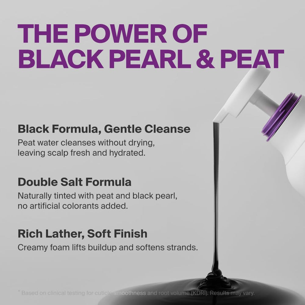 DR.FORHAIR Folligen Silk Shampoo ingredients close-up reveal Peat Water and Black Pearl Conchiolin.