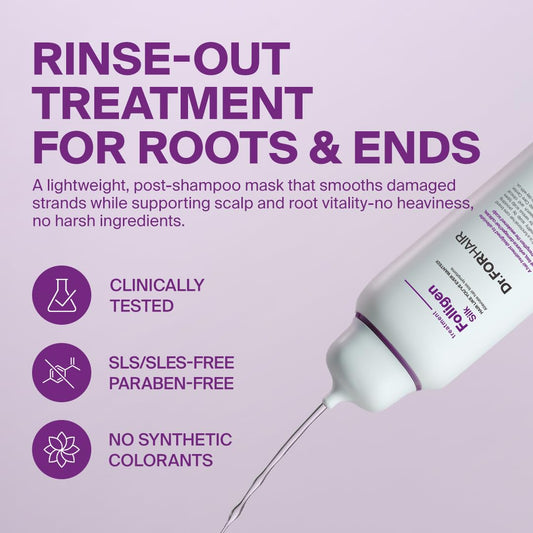 DR.FORHAIR Folligen Silk Treatment being applied to hair for instant root lift.