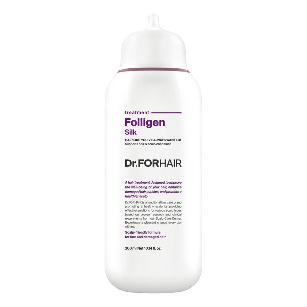 DR.FORHAIR Folligen Silk Treatment bottle pour delivering gentle scalp hydration.