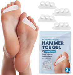 Dr. Frederick's Original Hammer Toe Corrector Gel sits between toes to cushion friction and help alignment.