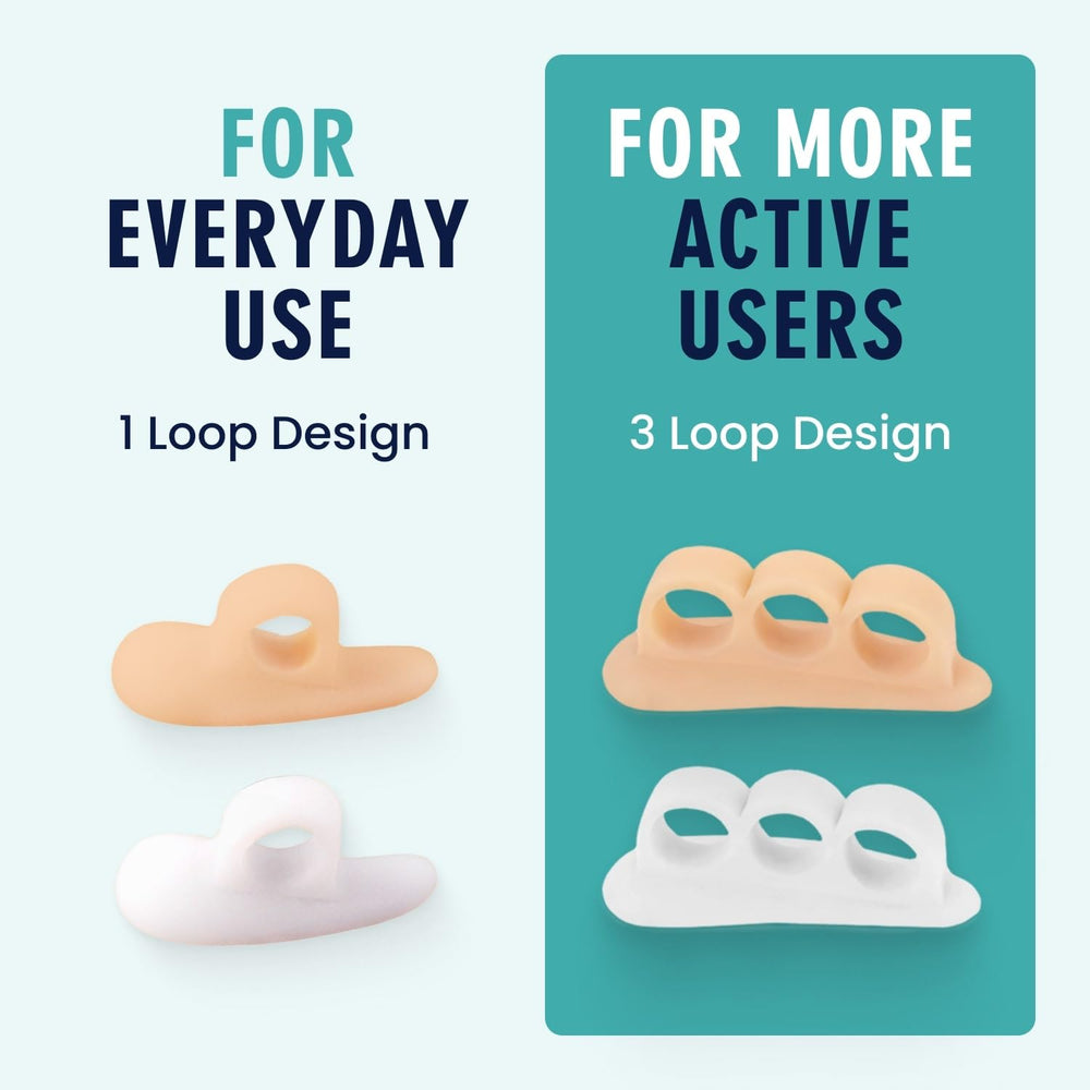 Dual pads from Dr. Frederick's Original hammer toe gel provide targeted toe support.