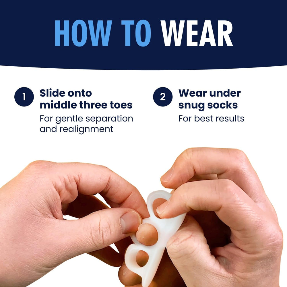 Non-slip design of Dr. Frederick's Original hammer toe gel stays in place inside footwear.