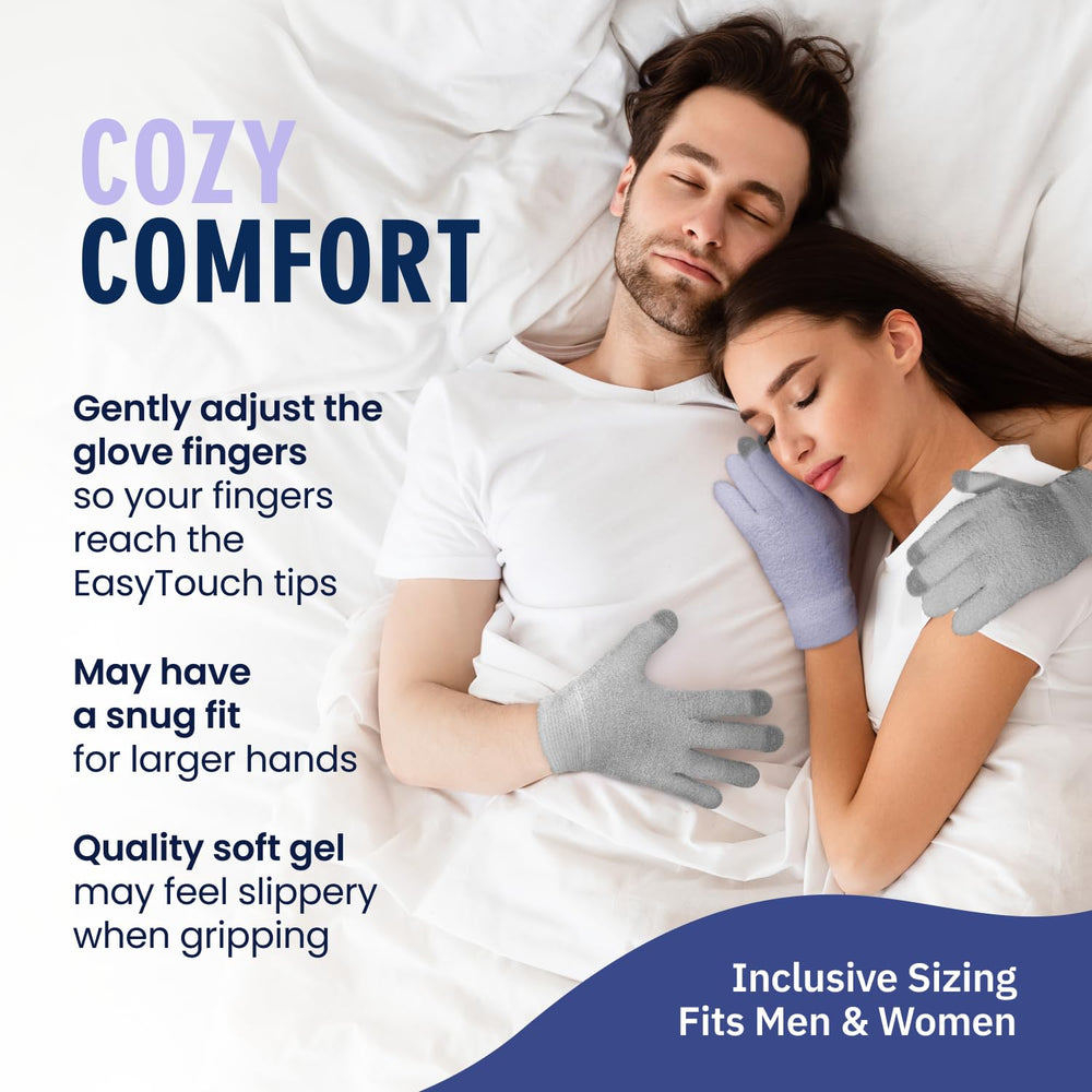 Dr. Frederick's Original Moisturizing Gel Gloves highlighting calming essential oils