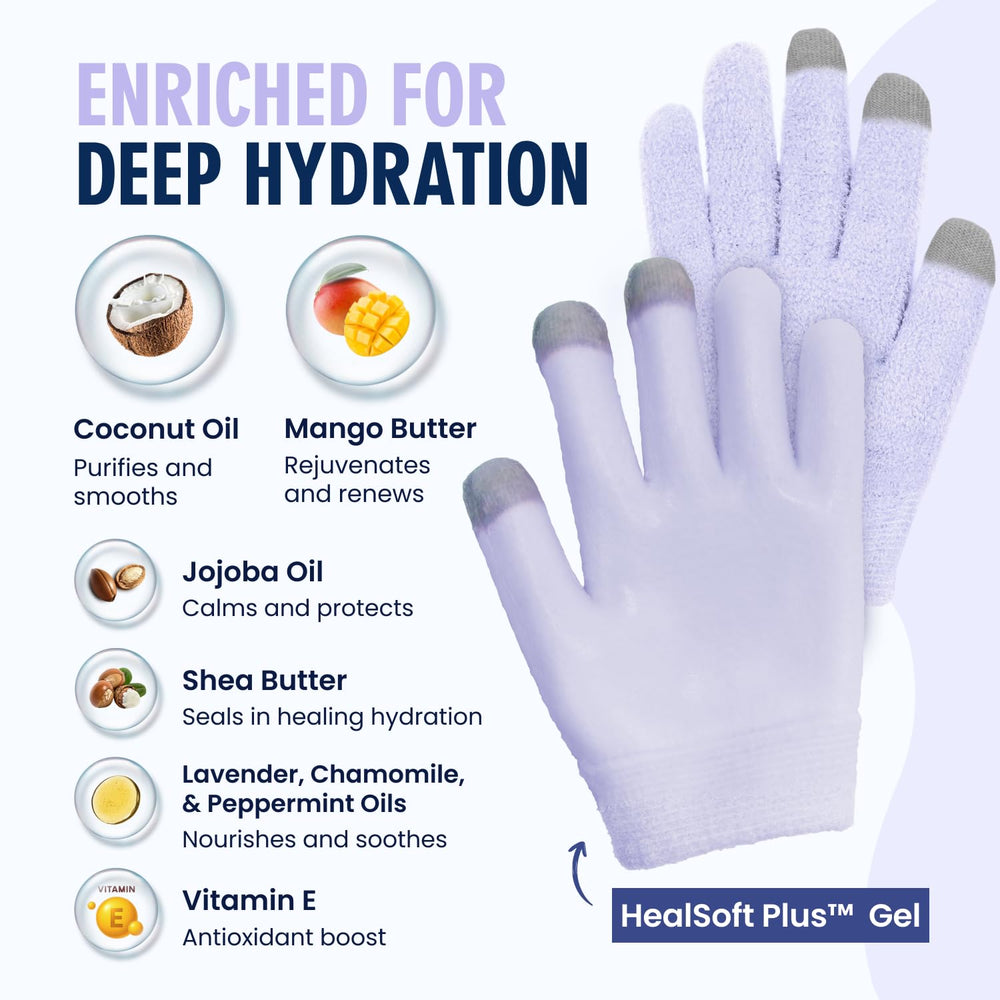 Dr. Frederick's Original Moisturizing Gel Gloves delivering full-hand coverage from palm to fingertips