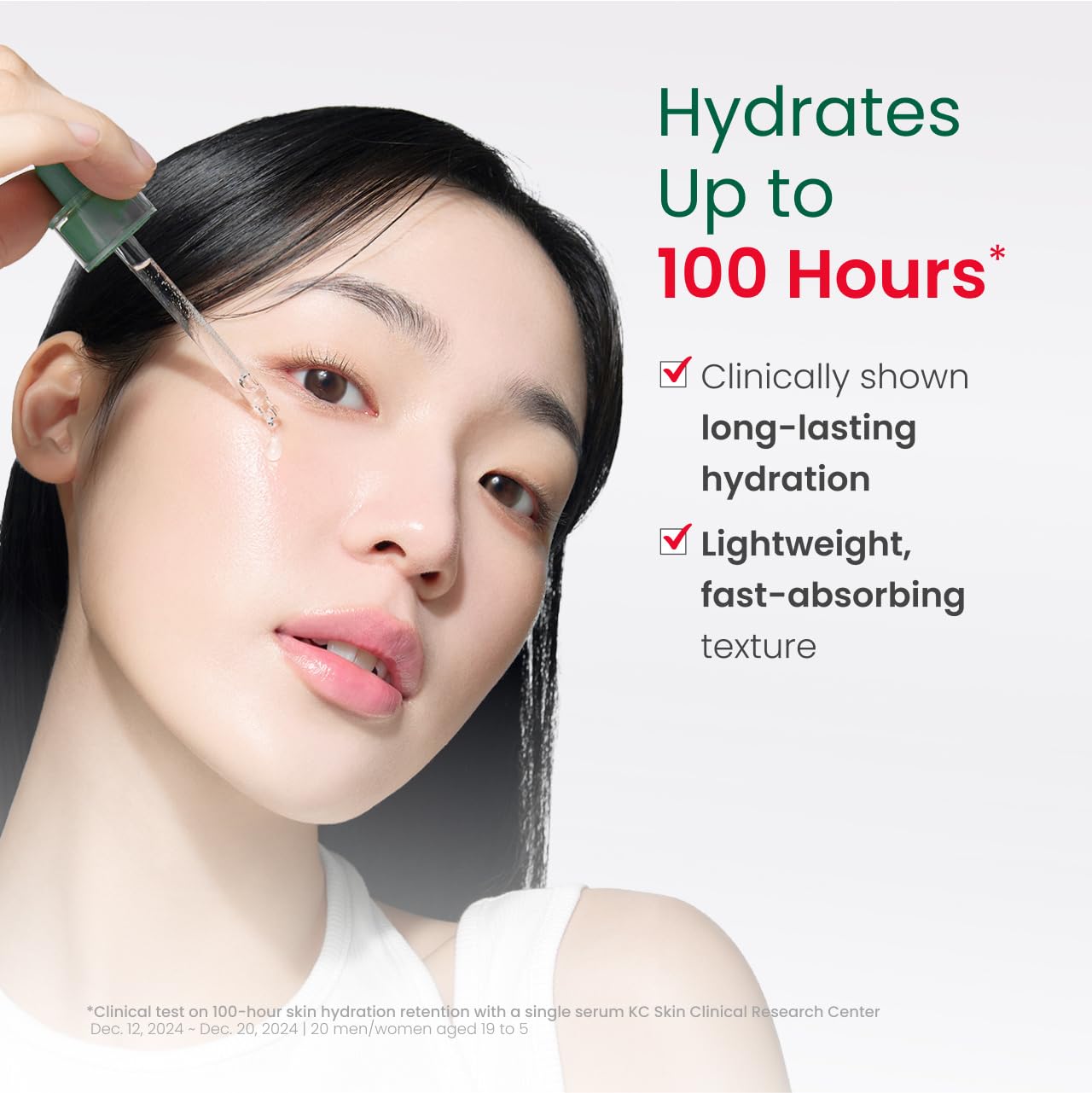 Dr. G serum dropper dispensing a precise amount for gentle facial application