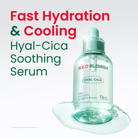 Dr. G serum texture closeup reveals a silky, fast-absorbing formula for blemish-prone skin