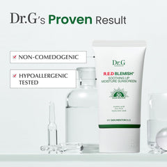 No white cast demonstration of Dr.G R.E.D. sunscreen on skin
