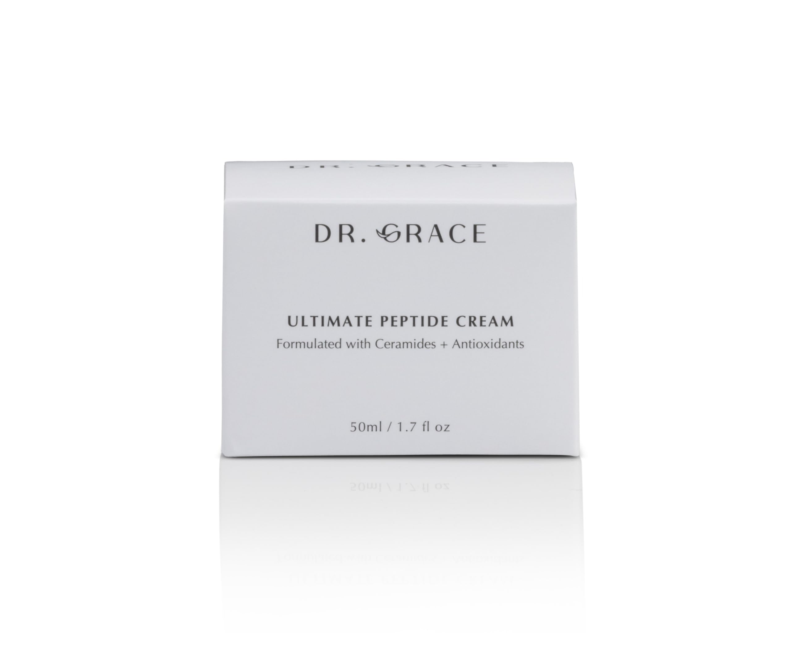 Dispense pump of Dr. Grace Ultimate Peptide Cream in sleek packaging.