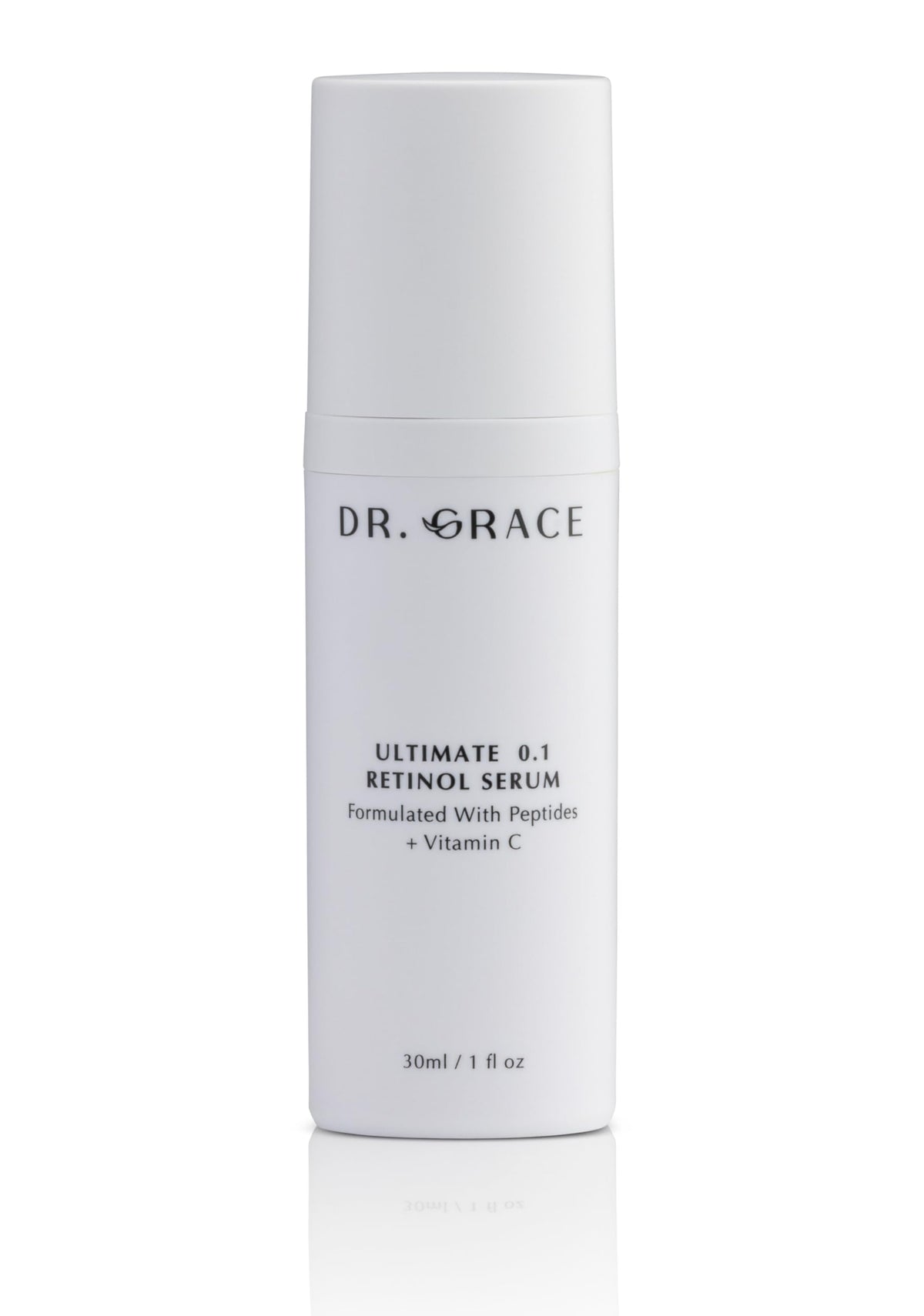 Dr. Grace Ultimate Retinol Serum bottle close-up for night-time skincare.