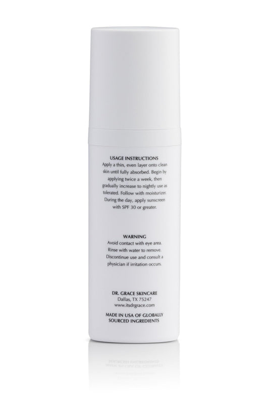Dr. Grace Ultimate Retinol Serum dispenser demonstrates easy application.