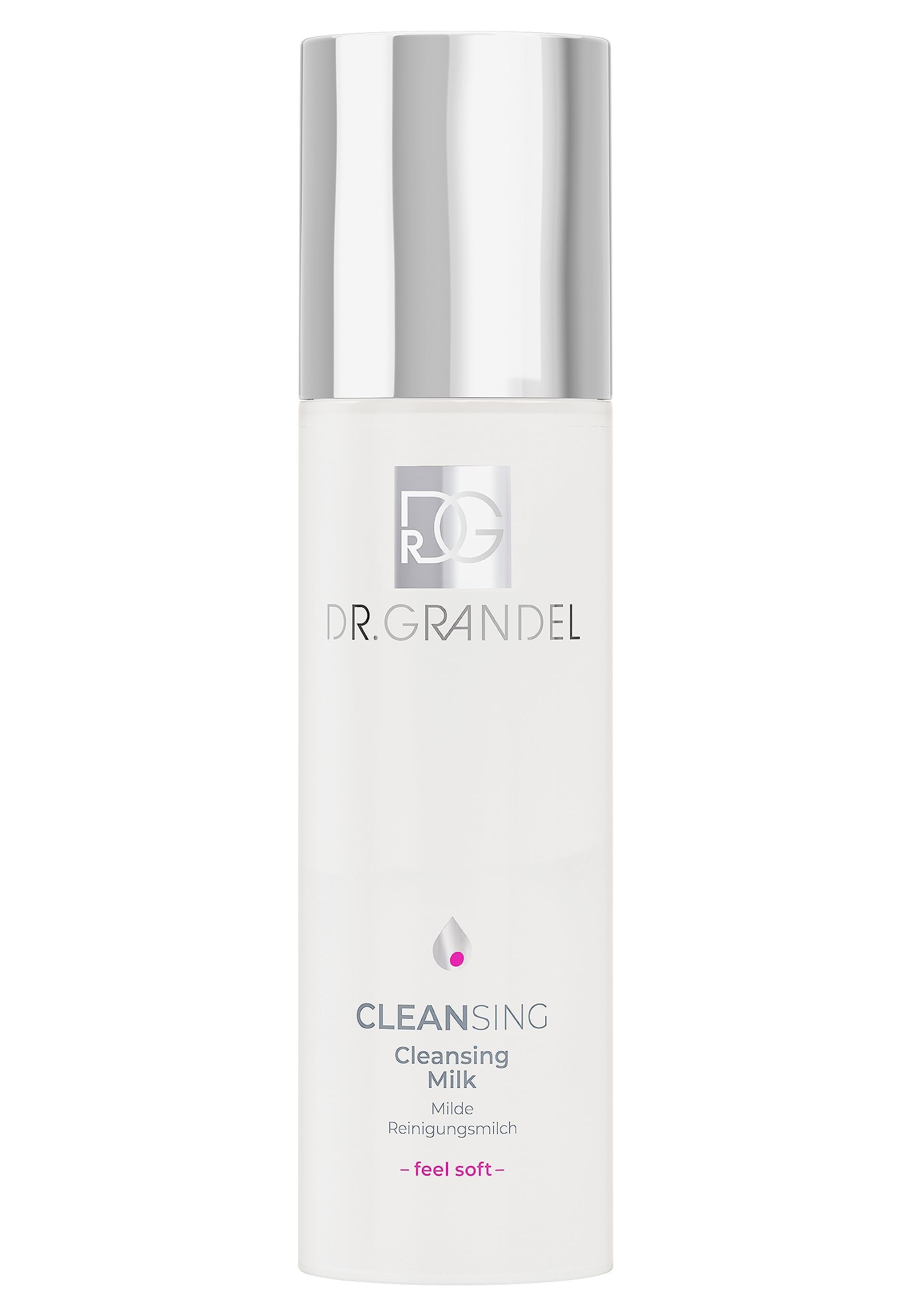 Dr. Grandel Cleansing Milk bottle close-up for a gentle daily cleanse.