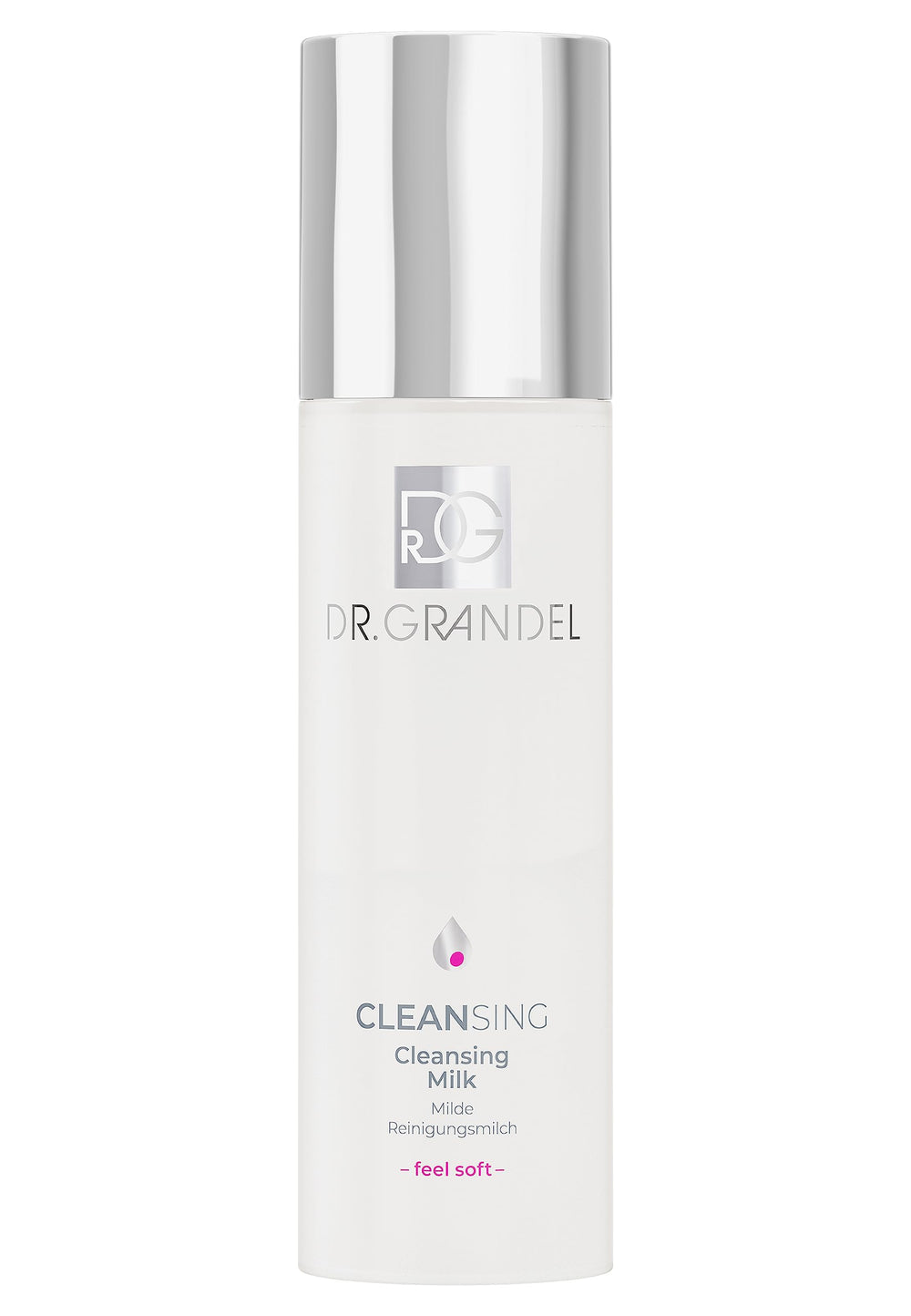 Dr. Grandel Cleansing Milk bottle close-up for a gentle daily cleanse.